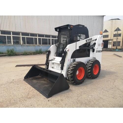 Small Size Mini Front Loader SY60 Wheel Skid Steer With Optional Attachments