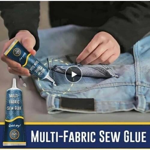 50ML Multifunctional Sew Glue Liquid Sewing Solution Kit Fast Fabric Leather Tack Dry Clothing Nail-free Sew Glue Universal Tool