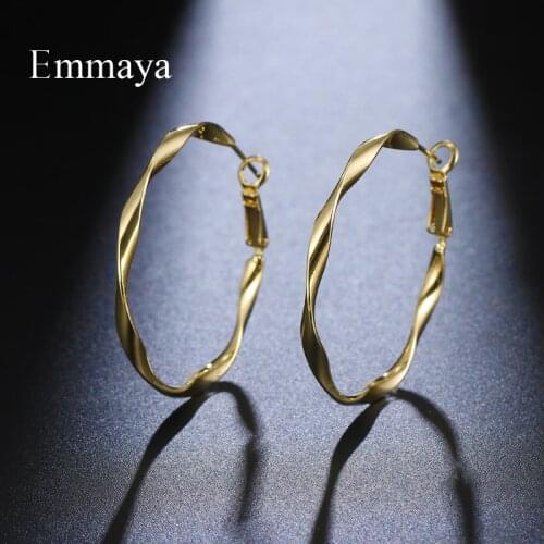 Emmaya Fashion Statement Modern Style Gold Color Earring For Female Fascinating Irregular Design Charming Alloy Jewelry