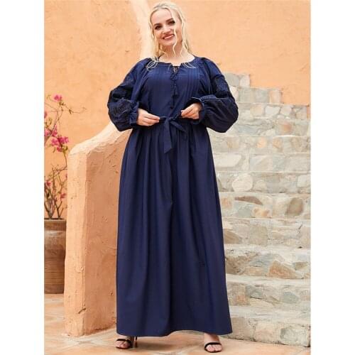 Muslim Women Embroidery Abaya Dubai Kaftan Turkey Caftan Loose Plus Size Long Maxi Dress Eid Islamic Clothing Arab Robe Gown 4XL