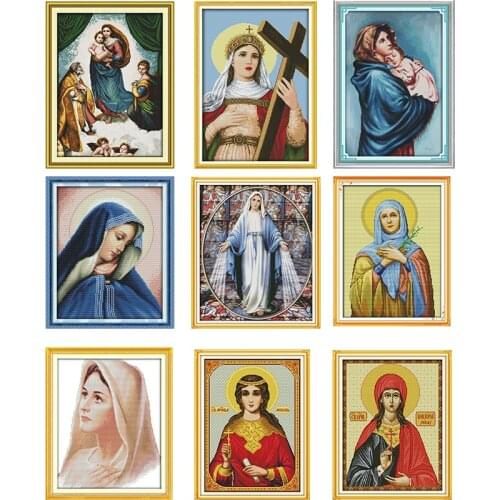 The Virgin Mary Printed Cross Stitch Kits 11ct 14ct Canvas Fabric Embroidery Home Decoration Cross Stitch Embroidery Needlework