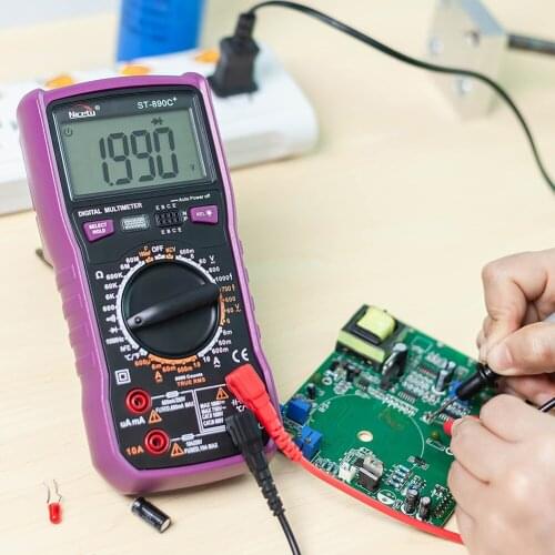Nicetymeter ST890C+ Digital Multimeter True RMS Meter Handheld Tester 6000 Count Voltmeter Temperature transistor DC/AC Current