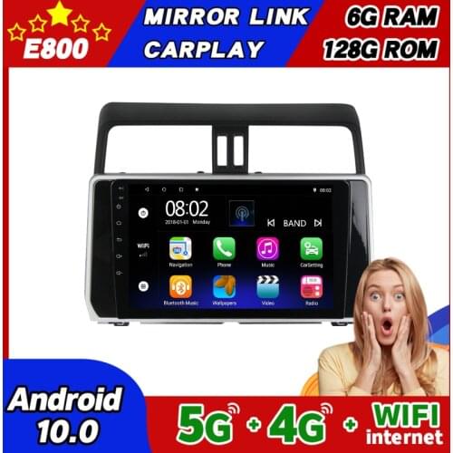 NEW 6GB ram 128GB rom 2 Din Car Radio Navigation GPS Bt Player 9 Inch Screen For Toyota Land Cruiser Prado 150 2018 Android 10