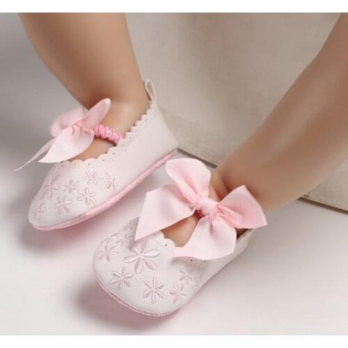 First Walker Baby Girl Shoes 2019 Baby Bowknot Cotton Toddler Princess First Walkers Girls Kid Shoes Wholesale