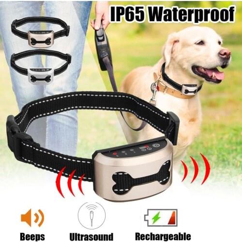 Anti Barking Collar Dog Collar Dog Training Necklace Adjustable Collars Auto Humane Dog Barking Rechargeable Shock Waterproof