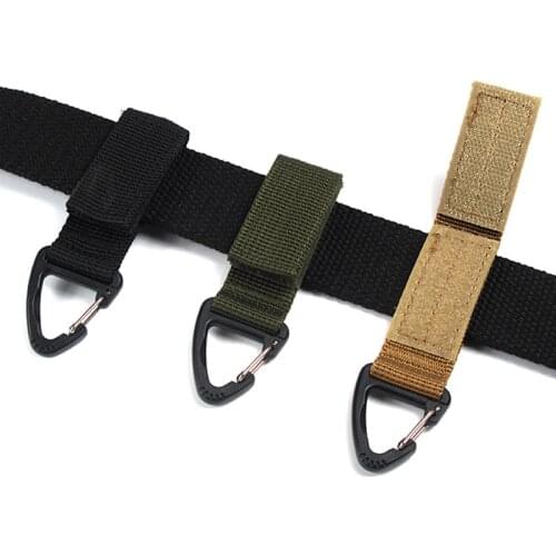 Outdoor Camping Hiking Nylon Ribbon Keychain Molle Tactical Knapsack Triangle Backpack Waist Bag Fastener Hook Buckle Climb Tool