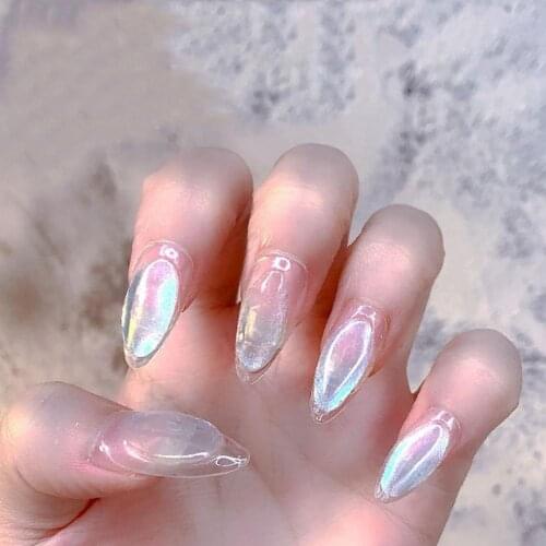 2g Pearlescent Nail Art Powder Ice Penetration Bright Pearl Translucent Nail Glitter Rub Dipping Holographic Powder Manicure Art