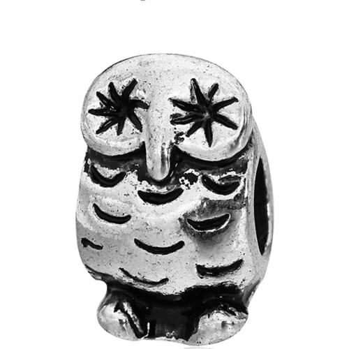 Perles pour la fabrication de bijoux Hot Sale Fashion Bead For Womens DIY Bracelets Charm Beads kralen Charms Funny Owl Shaped