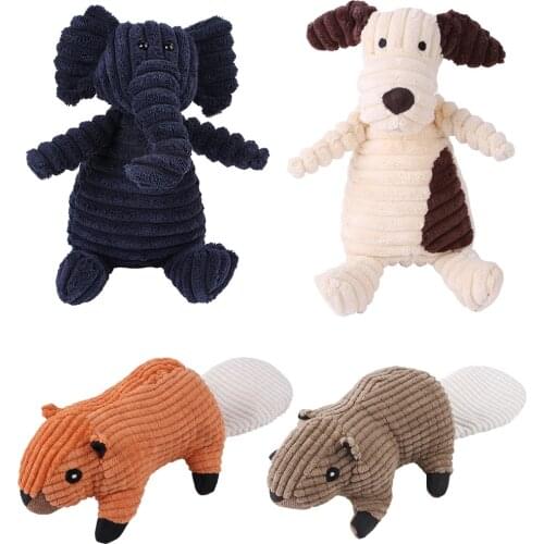 Dog Squeak Sounding Plush Toy Interact Training Pet Dogs Toy Raccoon Animal Voice Leather Shell Household Pet Dog Supplies