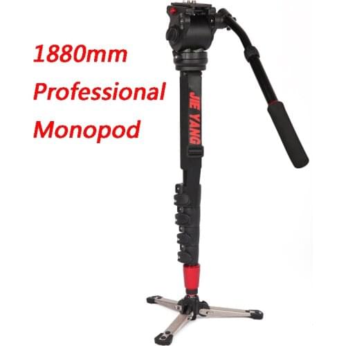 PROGO JIEYANG JY0506B Professional aluminum Monopod For Video & Camera Tripod Head & Carry Bag JY0506 Upgraded height 1880mm