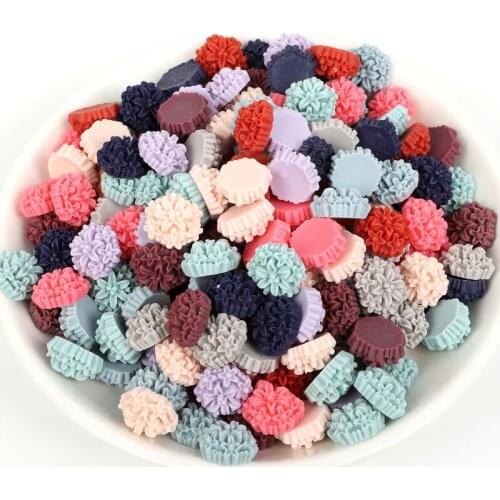 50Pcs 13mm Mixed Resin Rose Flower Flatback Embellishments Cabochon Decoration Scrapbooking Diy Crafts Embellishments Accessory