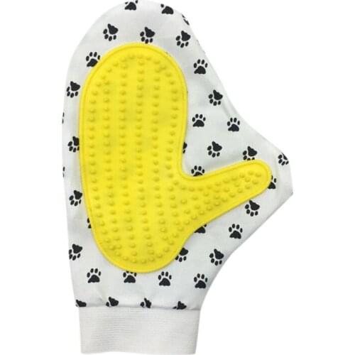 Pet Dogs Glove Brush Silicone Grooming Glove Cat Dog Printed Glove Grooming Comb Brush for Cleaning Removing Loose Hair for Cats