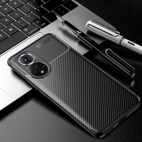 Carbon Fiber Silicone Case For Huawei Honor 50 Pro SE Soft TPU Back Cover Honor 50 pro Funda Shockproof Phone Case Coque Shell