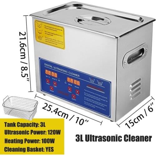3L Ultrasonic Cleaner 220W Stainless Steel Ultrasonic Cleaners Device Lave-Dishes Portable Washing Machine Diswasher