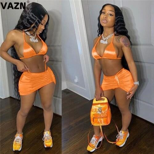 VAZN 2020 New Summer Beach Boho Hip Pop Outfits Tracksuits Women Running Comfortable Sleeveless Short Pant Summer Holiday Sets