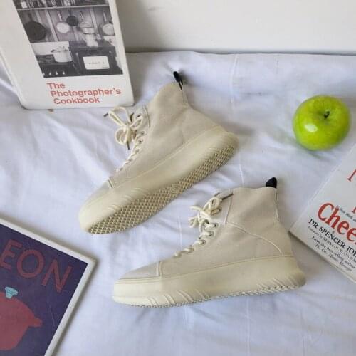 Winter Chic Classic Canvas Shoes Fashion Add Cotton Cloth Shoes Woman Man Sneakers Lace Up High Top Stylish Shoe U12-17