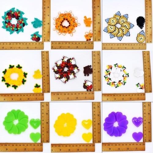 10 pcs Classic Reindeer Snowman Santa Clause Bells Sun & Star Pure Color Hearts Handmade Flatback Ornaments Soft PVC Accessories