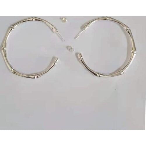 12 pair/ lot fashion jewelry metal bamboo big hoop earrings for women