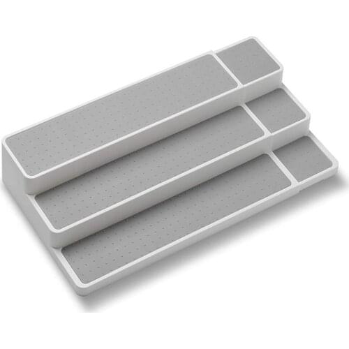 2019 New Horizontal Pull Stretch 3-Layer Step Seasoning Storage Rack Household Item Kitchen Rack 3-Levels Expandable Shelf HFing