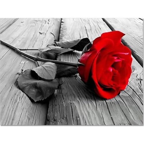 3D Full Embroidery Red Rose 40x30cm Crafts Direct Selling Cotton Needlework Diy Diamond Painting Kit