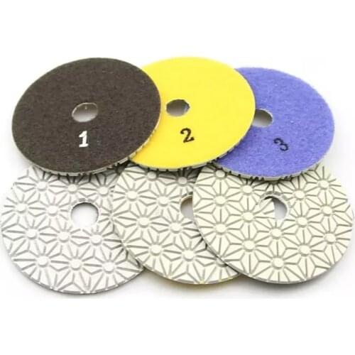 4 Inch 3 StepPolishing Pads Flexible Diamond For Marble Granite Ceramic Tile Concrete Free Shipping 3Pcs /6Pcs