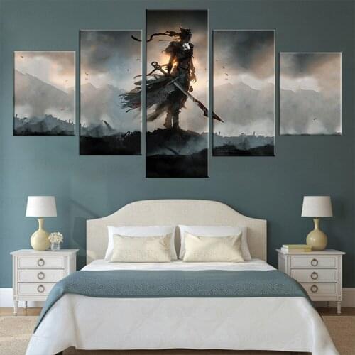 5 Piece HD Fantasy Art Celtic Warrior Pictures Hellblade Senuas Sacrifice Video Game Poster Canvas Paintings Wall Art Decor