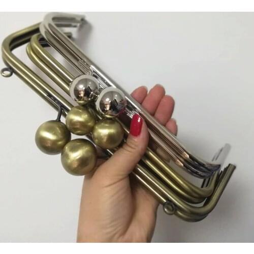 5 pieces silver antique brass big ball claps glue purse frame metal obag handle frame diy handbag accessories purse frame hanger