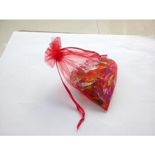 500pcs 15*20 Red gift bags for jewelry/wedding/christmas/birthday Organza Bags with handles Packaging Yarn bag