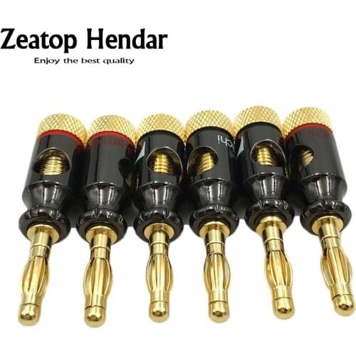 8Pcs Nakamichi 4mm Banana Plug Spiral Type 24K Gold Screw Stereo Speaker Audio Copper Terminal Adapter Electronic Connector