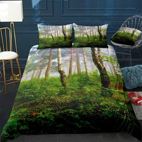 A North Forest In Fog Latv Quilt Cover Pillowcase 3Piece Comforter Bedding Set With Pillow Case Single Double Duvet Cover