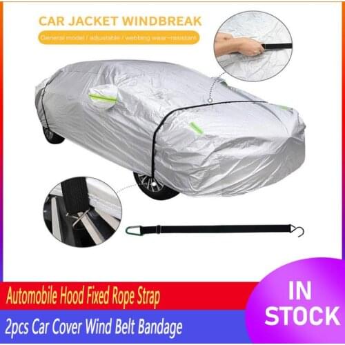 Car Clothes Fixed Elastic Automobile Hood Fixed Rope Strap Fixed Elastic Band Universal Car Cover Wind Belt Bandage 2pcs