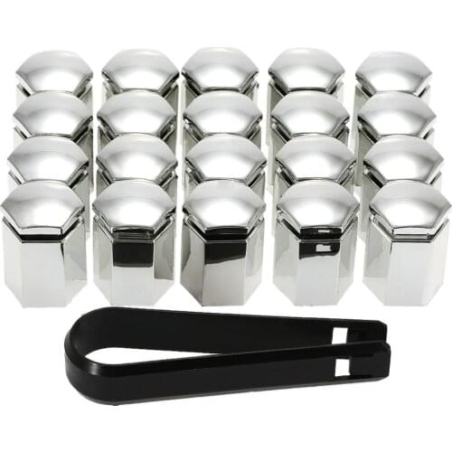 Car Style Set of 20Pcs Gray 17*30mm Car Wheel Nut Bolt Covers Plastic Caps for Vauxhall Cars