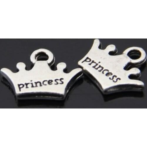 Free Shipping 60pcs/lot Prince For daughter Mountain Shaped crown charm pendant 12*14mm antique silver bronze diy jewelry