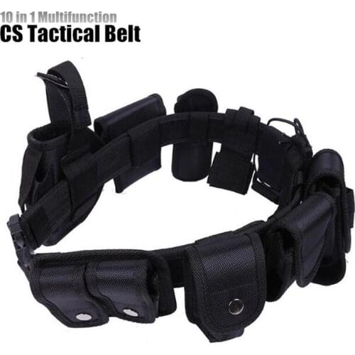 10 in 1 Set Quick Release Men CS Tactical Waist Pack Nylon Military Belt+Buckle Heavy Duty Training Waistband Hunt Accessories