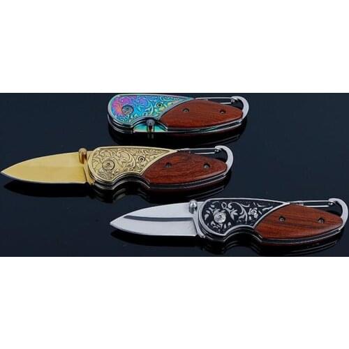 Damascus Tactical Folding knife Camping Outdoor Key Chain Multi-function Survival Knife Mini Knife Hunting Pocket Knives Gift