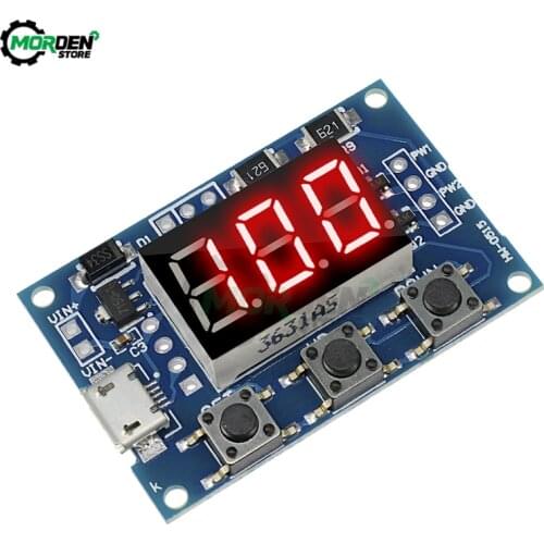 DC 5V 12V 24V Micro USB DC 2CH Adjustable PWM Signal Generator Duty Cycle Pulse Frequency Module Digital LED Display Tube