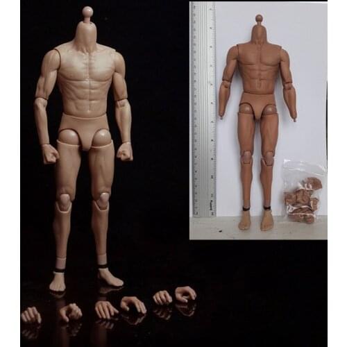 G002 12'' Asian Male Muscular Action Figure Body with Extra Hands Fit 1/6 Head Sculpt
