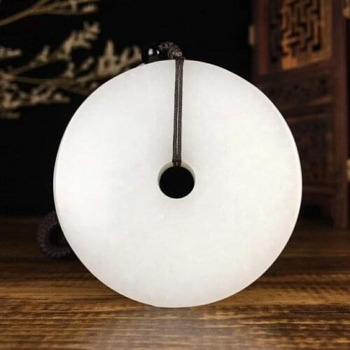 H81#Hetian jade white jade pendant, jade is delicate and moist