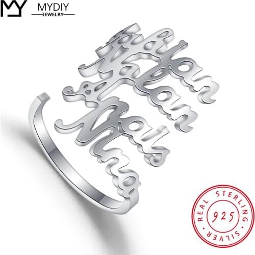 Dainty Custom Name Ring Personalized Name Ring Party Wedding Custom Rings For Women 925 Silver Jewelry Not Fade Charm Gifts
