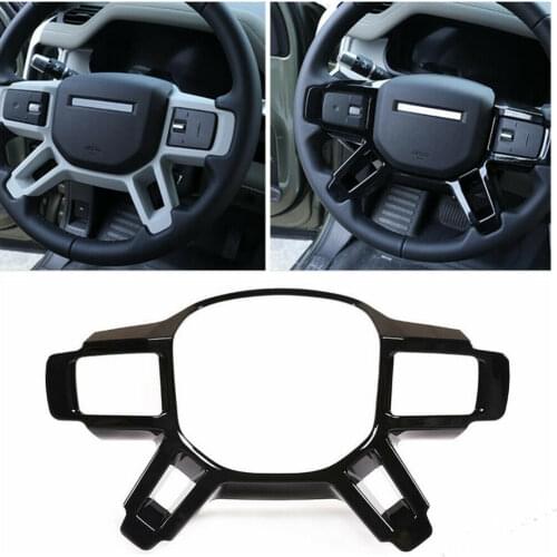 ABS Accessories Steering Wheel Frame Cover Kit For Land Rover Defender 110 2020 2021 Piano black