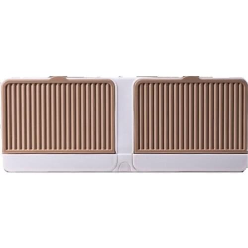 Creative Wall Mounted Soap Box with Lid Double Grids Soap Draining Rack Bathroom Soap Holder