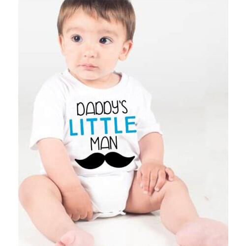 Summer Baby Rompers Daddys Little Man Short Sleeve Baby Girls Clothing Jumpsuits Children Summer 0-24M Newborn Baby Outwear