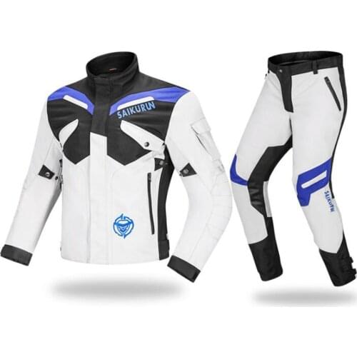 Men Motorcycle Jacket Pants Suit Waterproof Cold-proof Motorbike Moto Jacket Riding Clothing CE Protective Gear For 4 Seasons