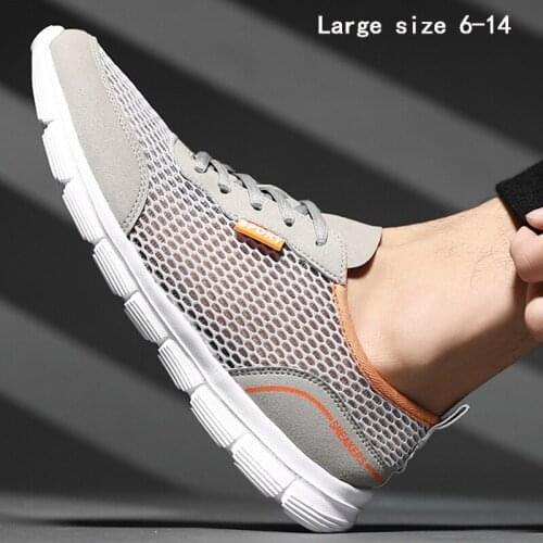 Men Shoes Large Size 6-14 2021 Summer New Fashion Breathable Gym Shoes Wear Resitant Shockproof Light Net Shoes Casual Shoes