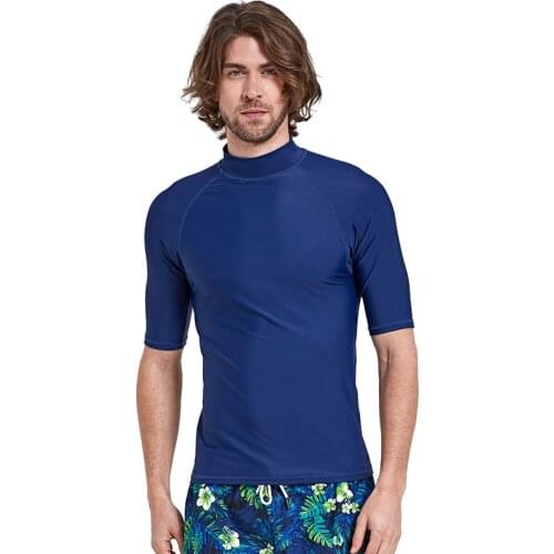 Mens Long Sleeve Rash Guard - UPF 50+ UV Sun Protection Swim Surf Shirt for Men Lycra Basic Skin Wetsuit Tight Fit Swimming Tee