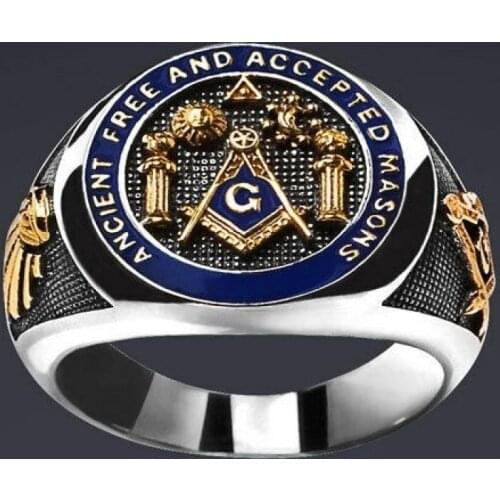 Retro Mens Oil Drop Ring Zinc Alloy Sun Moon Star Gold Color Silver Color Ring Accessories