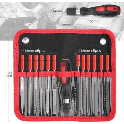 Portable 12 in 1 Mini Files Diamond Coating Needle Flat File Set Assorted files Wood Metal Working hand Tools