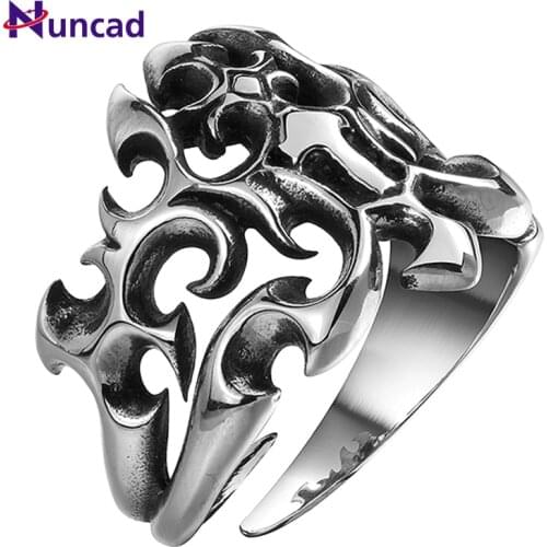 New Vintage Hollow Mens Punk Jewelry Stainless Steel Gothic Rings Championship Rings Decoracion fiestas wholesale