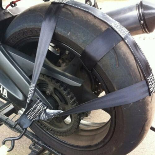 New Universal Black Motorcycle ATV Transportation Tie-Down Polyester Motorbike Rear Wheel Fixing Fastening Webbing Belt Strap