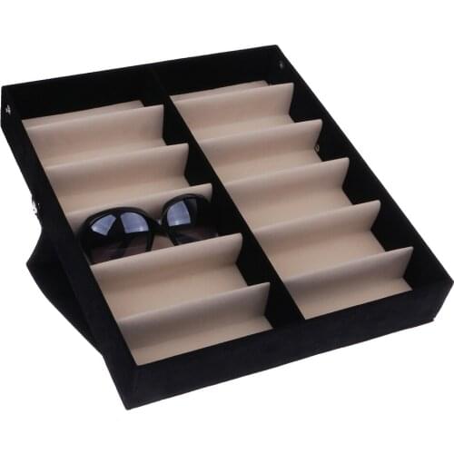 12 Pairs Sunglasses Glasses Retail Shop Display Storage Stand Case Box Tray
